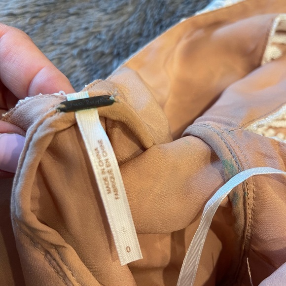 Free People Night Shimmers Nude mini dress size 0 - Picture 3 of 3